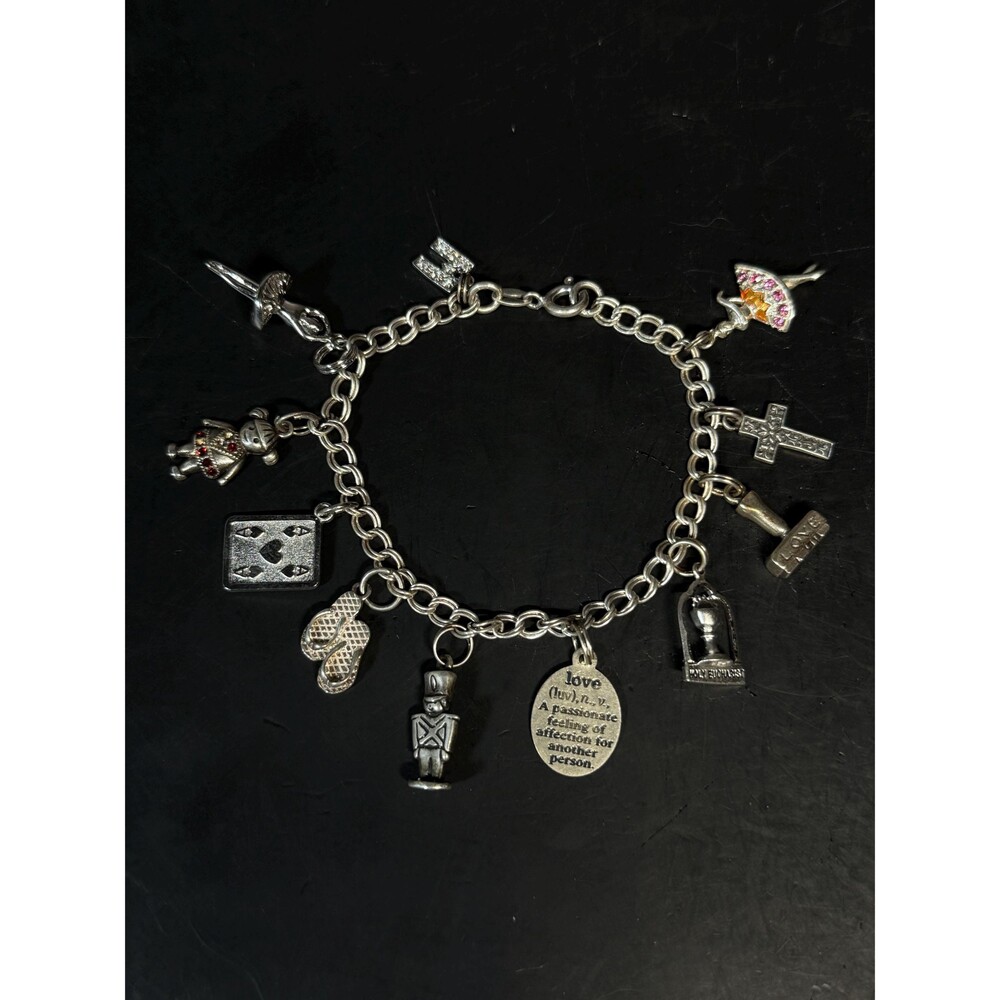 925 Italy Charm Bracelet 7” 22g Travel & Love Charms Naples Florida
